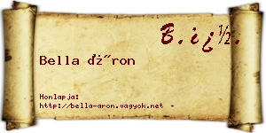 Bella Áron névjegykártya